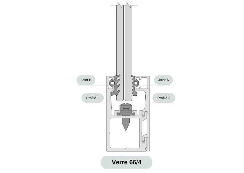Vue détaillée du garde-corps terrasse DELOS 16 avec du verre 66/4